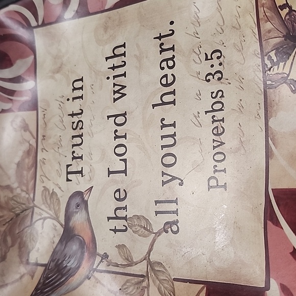 CERAMIC DECORATIVE PLATE. PROVERBS 3 : 5. - Picture 2 of 4